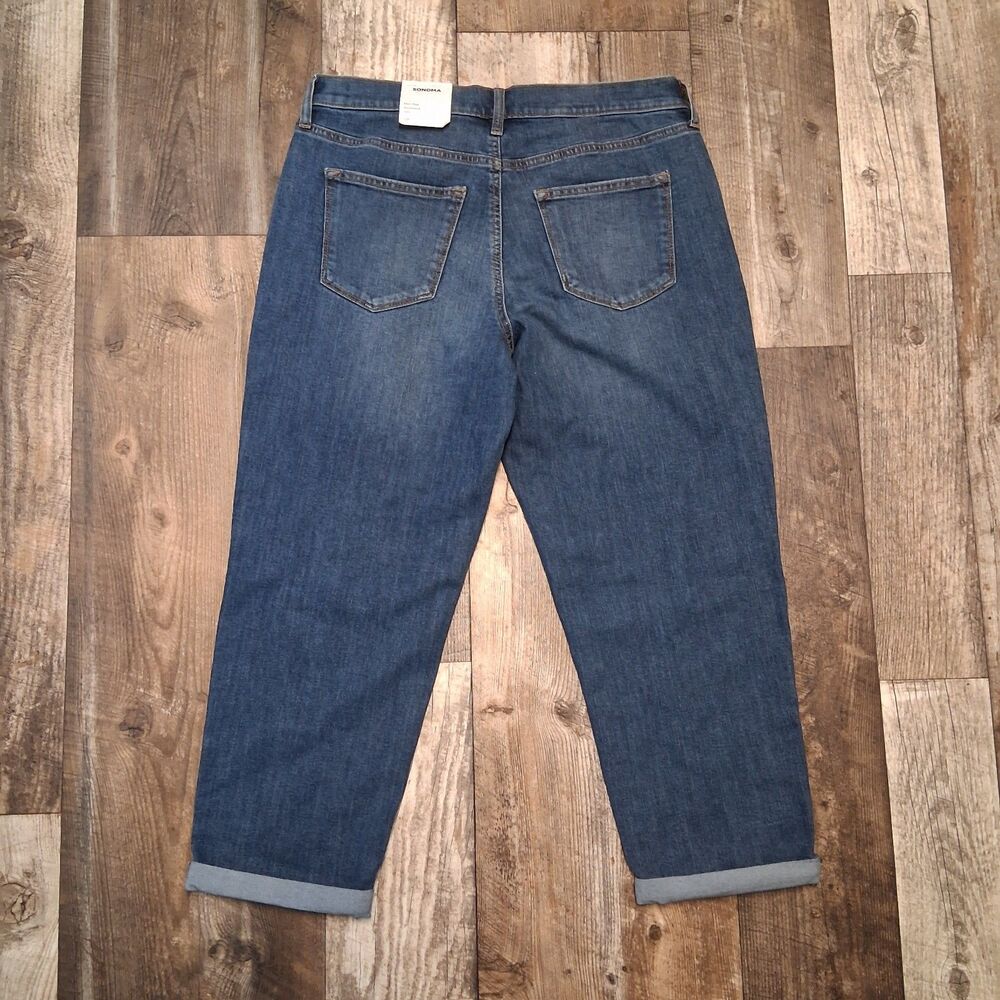 Sonoma Goods For Life Mid-Rise Relaxed Boyfriend Jean 12P Chic Casual Denim - Picture 5 of 10